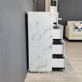 Vetro di marmo bianco 5 cassetto mobile MDF